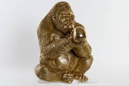 DKD Home Decor Figura de Gorila Dorado en Resina