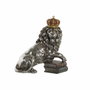 DKD Home Decor Figura de León con Corona en Resina Plateada Envejecida