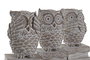 DKD Home Decor Figura Búho Blanco Resina 11 x 11 x 20 cm (3 Unidades)
