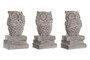 DKD Home Decor Figura Búho Blanco Resina 11 x 11 x 20 cm (3 Unidades)