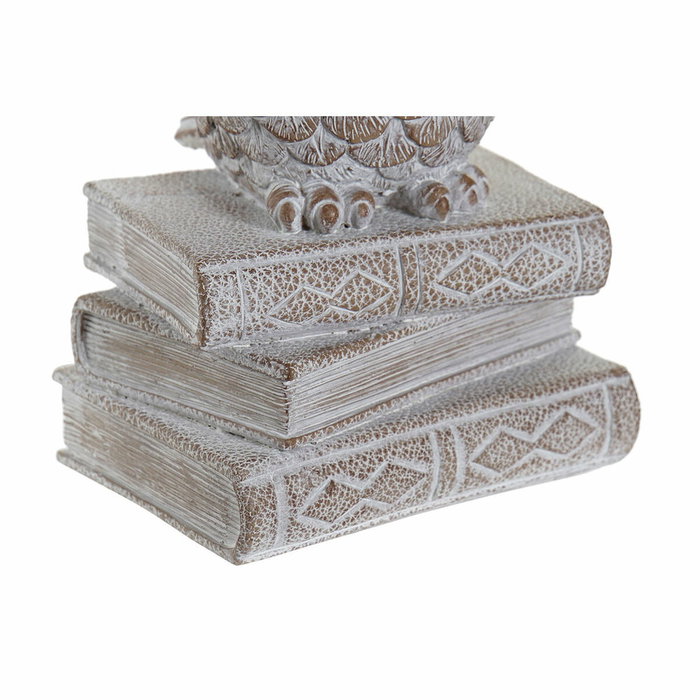 DKD Home Decor Set de 3 Figuras de Búho Decapé Blanco en Resina