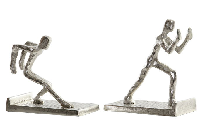 Sujetalibros Moderno DKD Home Decor Plateado 8.4 x 15 x 16 cm Set de 2 Sujetalibros Moderno DKD Home Decor Plateado 8.4 x 15 x 16 cm Set de 2