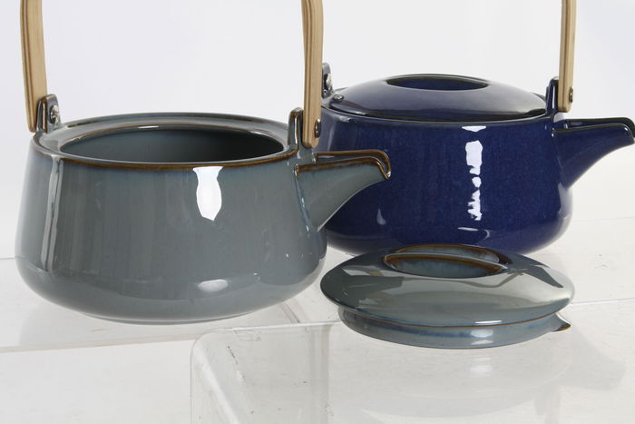 DKD Home Decor Tetera Gris Porcelana y Bambú 17 x 10 x 21 cm Capacidad 1L DKD Home Decor Tetera Gris Porcelana y Bambú 17 x 10 x 21 cm Capacidad 1L