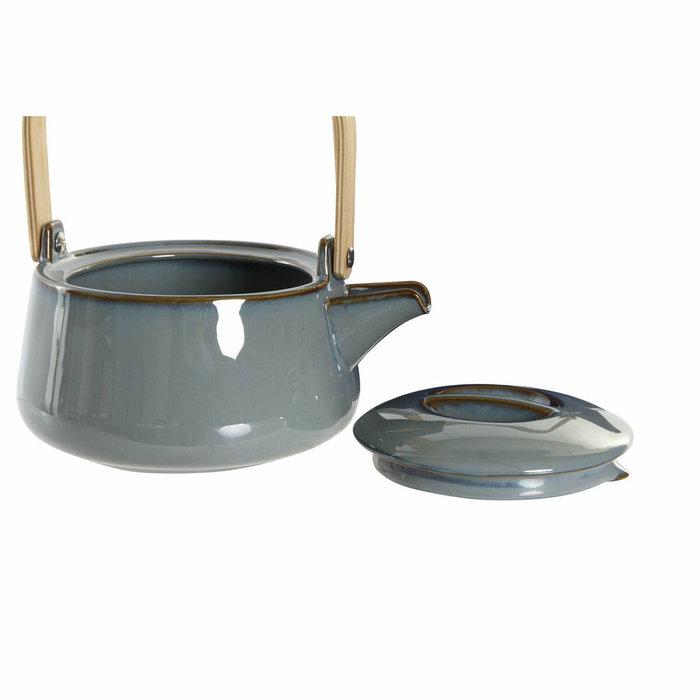 DKD Home Decor Tetera de Porcelana y Bambú 1L Gris DKD Home Decor Tetera de Porcelana y Bambú 1L Gris