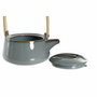 DKD Home Decor Tetera de Porcelana y Bambú 1L Gris