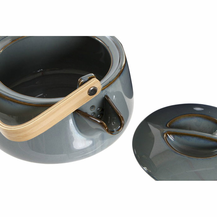 DKD Home Decor Tetera de Porcelana y Bambú 1L Gris DKD Home Decor Tetera de Porcelana y Bambú 1L Gris