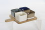 DKD Home Decor Set de 5 Aperitivos de Bambú y Porcelana Marrón