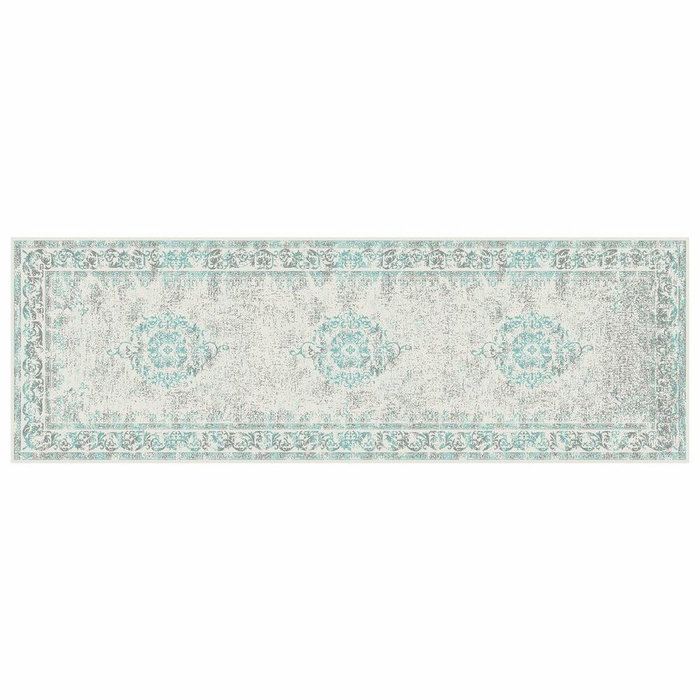 DKD Home Decor Alfombra de Pasillo Aladin 60x240x1 cm Beige, Gris, Verde Jade