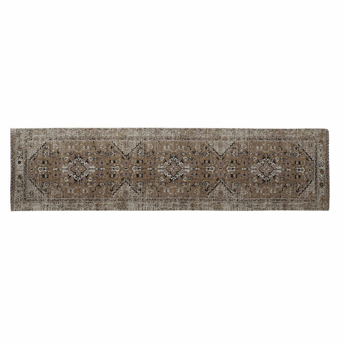 DKD Home Decor Alfombra de Pasillo Bidjar Marrón, Blanco y Negro