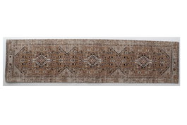 DKD Home Decor Alfombra de Pasillo Bidjar Marrón, Blanco y Negro