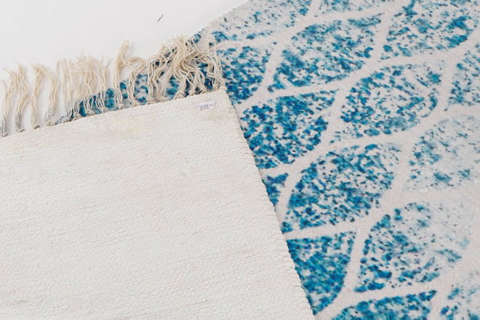 DKD Home Decor Alfombra Árabe Atusa Azul 240 x 60 cm Chenilla y Algodón