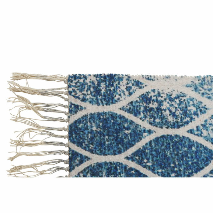DKD Home Decor Alfombra de Chenilla Azul 60x240x1 cm para Pasillo