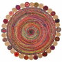 DKD Home Decor Alfombra POKARA de Algodón y Yute Multicolor 200x200x1 cm