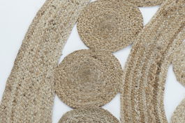 DKD Home Decor Alfombra Tropical Marrón Claro Yute Poliéster 200 x 200 cm