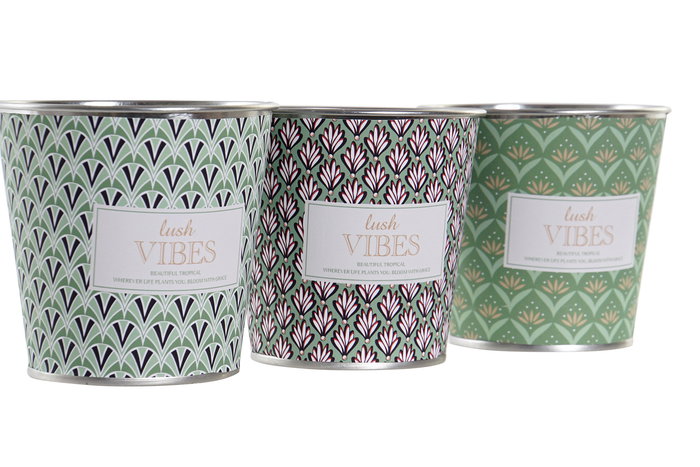 Vela DKD Home Decor Verde 8 x 7.5 x 8 cm Set de 3