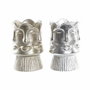 DKD Home Decor Set de 2 Jarrones de Aluminio 12x12x17 cm, Surtido Champán y Plateado