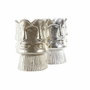 DKD Home Decor Set de 2 Jarrones de Aluminio 12x12x17 cm, Surtido Champán y Plateado