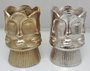 DKD Home Decor Set de 2 Jarrones de Aluminio 12x12x17 cm, Surtido Champán y Plateado