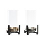 DKD Home Decor Portavelas de Aluminio y Cristal 15x15x28 cm Surtido de 2 Unidades