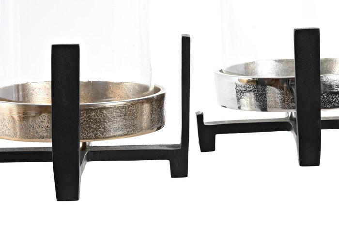 DKD Home Decor Portavelas Champan Plateado 15 x 28 x 15 cm (2 Unidades) DKD Home Decor Portavelas Champan Plateado 15 x 28 x 15 cm (2 Unidades)