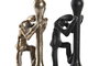 DKD Home Decor Candelabro Moderno Champan Negro Aluminio 10 x 27 x 12 cm (2 Unidades)