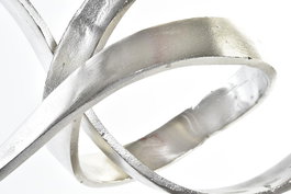 DKD Home Decor Figura Decorativa Moderna Abstracta Plateada Aluminio 42 x 18 x 33 cm