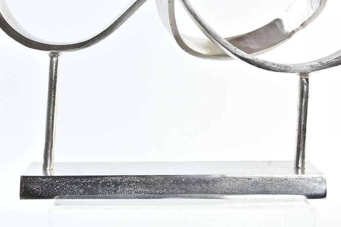 DKD Home Decor Figura Decorativa Moderna Abstracta Plateada Aluminio 42 x 18 x 33 cm
