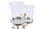 DKD Home Decor Portavelas Dorado Aluminio y Cristal 15 x 48 x 29 cm