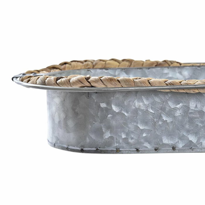DKD Home Decor Set de 2 Centros de Mesa de Hierro y Fibra Gris y Marrón