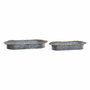 DKD Home Decor Set de 2 Centros de Mesa de Hierro y Fibra Gris y Marrón
