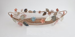 DKD Home Decor Centro de Mesa de Metal con Hojas Multicolor