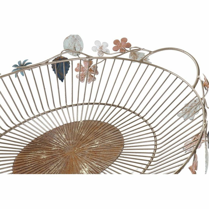 DKD Home Decor Centro de Mesa de Metal con Hojas Multicolor