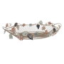 DKD Home Decor Centro de Mesa de Metal con Hojas Multicolor