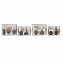 DKD Home Decor Set de 2 Bandejas MDF y 2 Jarrones Surtidos