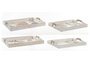 DKD Home Decor Set de 2 Bandejas MDF y 2 Jarrones Surtidos