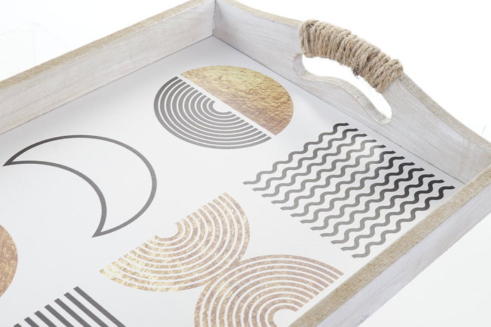 DKD Home Decor Set de 2 Bandejas Glam en MDF (Surtido de Colores) de 40x30x6 cm