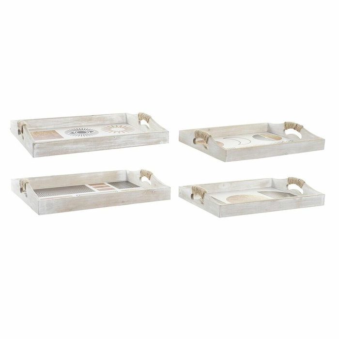 DKD Home Decor Set de 2 Bandejas Glam en MDF (Surtido de Colores) de 40x30x6 cm