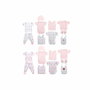 DKD Home Decor Conjunto de Bebé de Algodón Corazones y Mariposas 0-6 Meses
