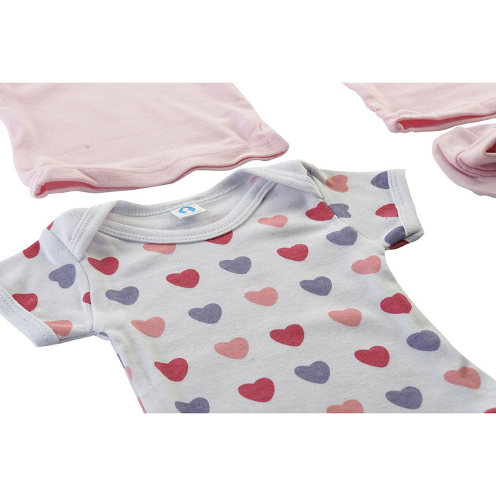DKD Home Decor Conjunto de Bebé de Algodón Corazones y Mariposas 0-6 Meses DKD Home Decor Conjunto de Bebé de Algodón Corazones y Mariposas 0-6 Meses