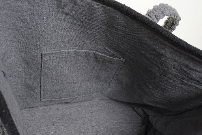 DKD Home Decor Bolso Boho Gris Algodon 48 x 36 x 16 cm