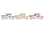 DKD Home Decor Cesta Shabby Vichy Sweet Amarillo Verde 21 x 20 x 35 cm Set 3 Piezas