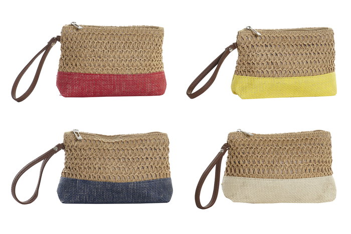 DKD Home Decor Neceser Boho Amarillo Azul 5 x 15 x 20 cm (4 Unidades) Fibra DKD Home Decor Neceser Boho Amarillo Azul 5 x 15 x 20 cm (4 Unidades) Fibra