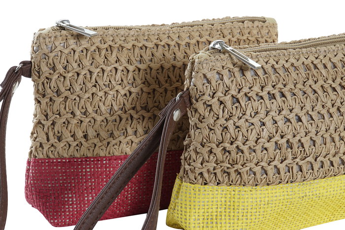 DKD Home Decor Neceser Boho Amarillo Azul 5 x 15 x 20 cm (4 Unidades) Fibra DKD Home Decor Neceser Boho Amarillo Azul 5 x 15 x 20 cm (4 Unidades) Fibra