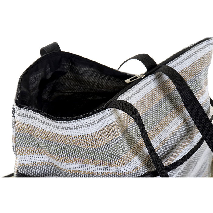 DKD Home Decor Bolso Mediterraneo Gris Verde Menta Set de 3 Piezas (2 Unidades) Lienzo y PVC 23 x 62 x 44 cm