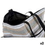DKD Home Decor Bolso Mediterraneo Gris Verde Menta Set de 3 Piezas (2 Unidades) Lienzo y PVC 23 x 62 x 44 cm