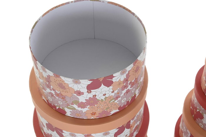 DKD Home Decor Set de 10 Cajas Shabby Estilo Hippie Weekend Fucsia Melocoton Blanco Redonda Rayas Lunares 37.5 x 18 x 37.5 cm Carton DKD Home Decor Set de 10 Cajas Shabby Estilo Hippie Weekend Fucsia Melocoton Blanco Redonda Rayas Lunares 37.5 x 18 x 37.5 cm Carton