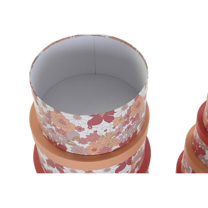 DKD Home Decor Set de 10 Cajas Redondas de Cartón Fucsia Hippie Weekend DKD Home Decor Set de 10 Cajas Redondas de Cartón Fucsia Hippie Weekend