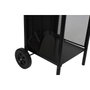 DKD Home Decor Leñera Set 3 de Acero y Plástico con Carrito Negro