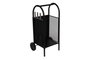 DKD Home Decor Leñera Loft Negro Acero y Plástico Set de 3 Piezas 36 x 81 x 42 cm