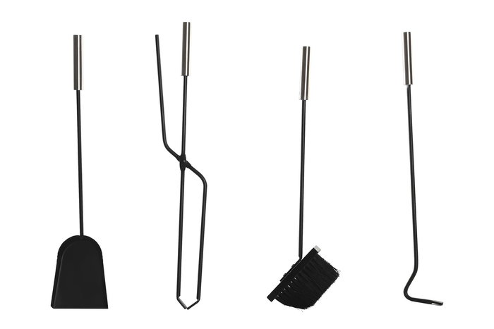 DKD Home Decor Chimenea Alpino Set de 4 Piezas Negro Acero Inox 11 x 51 x 2 cm DKD Home Decor Chimenea Alpino Set de 4 Piezas Negro Acero Inox 11 x 51 x 2 cm